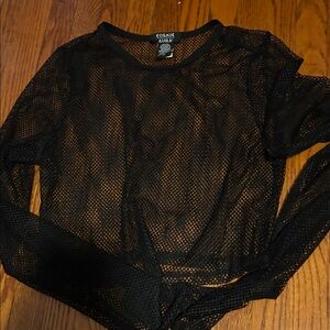 Cosmic Aura Black Mesh Crop Top
